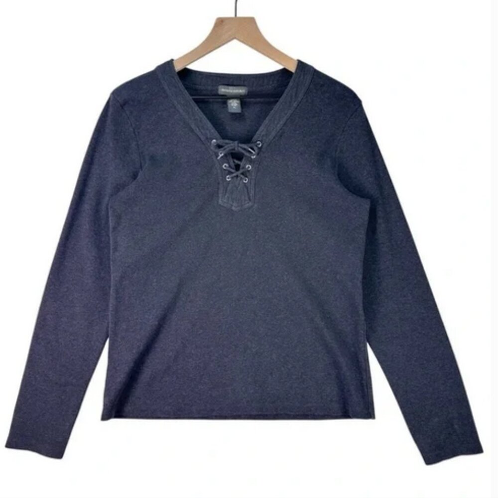 Banana Republic Grey Lace Up Corsette Sweater Long Sleeve XL